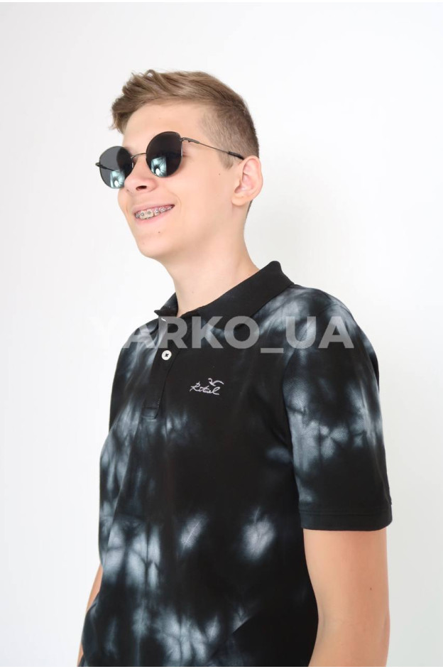 Футболка-поло Rituel для хлопчиків на літо 996505 котон чорний/сірий тай-дай 158(р)