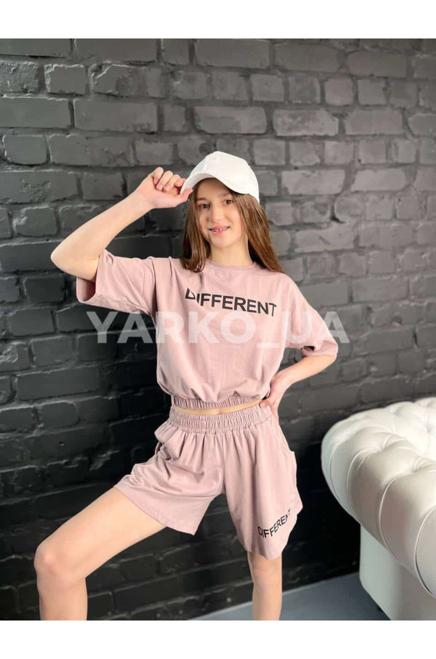 Костюм на літо для дівчат 5052 з котону чорний Different 146(р)