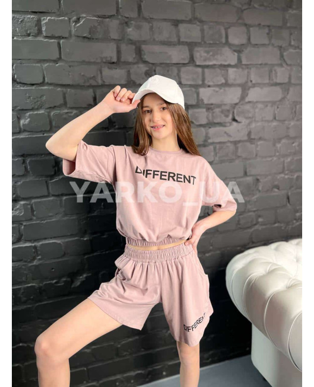 Костюм на літо для дівчат 5052 з котону чорний Different 146(р)