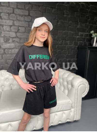 Костюм на літо для дівчат 5052 з котону чорний Different 146(р)