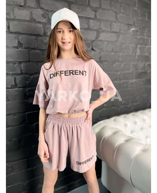 Костюм на літо для дівчат 5052 з котону чорний Different 146(р)
