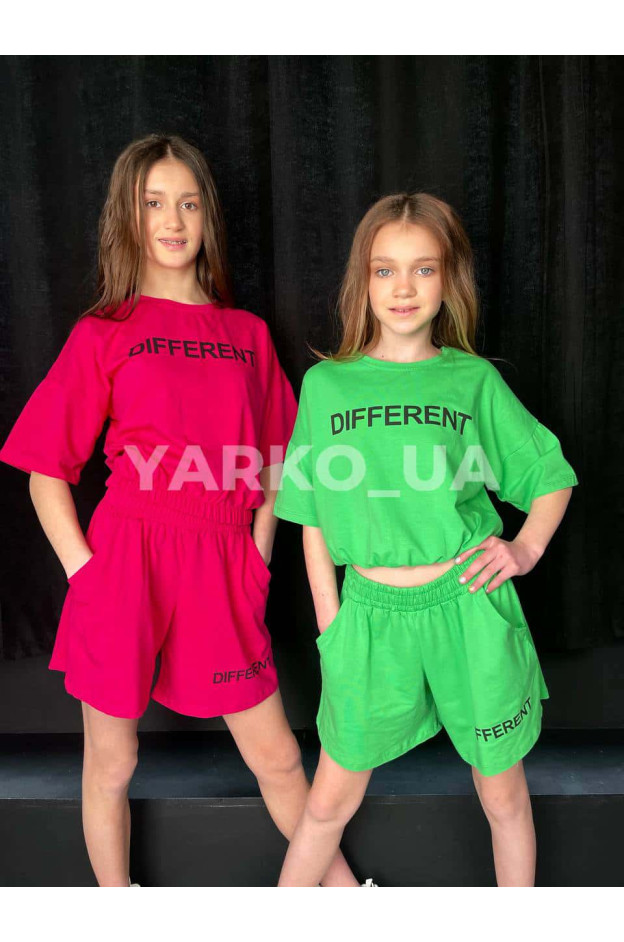 Костюм на літо для дівчат 5052 з котону чорний Different 146(р)