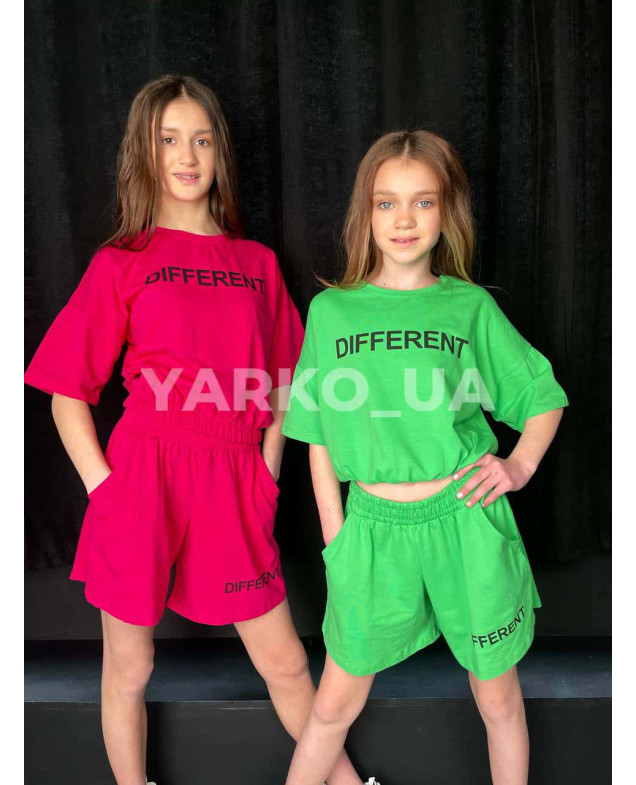 Костюм на літо для дівчат 5052 з котону чорний Different 146(р)