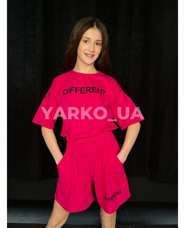 Костюм на літо для дівчат 5052 з котону чорний Different 146(р)