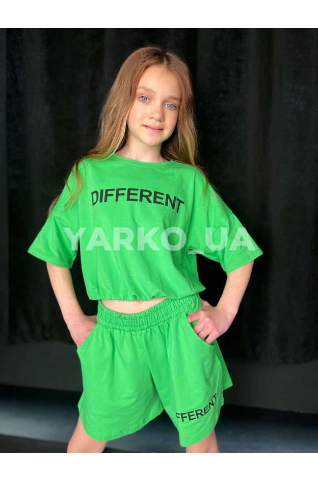 Костюм на літо для дівчат 5052 з котону чорний Different 146(р)