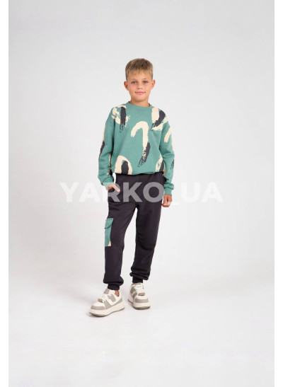 Костюм MACKAYS для хлопчиків весна/осінь 3650-026 котон фісташка/графіт розводи 134(р)