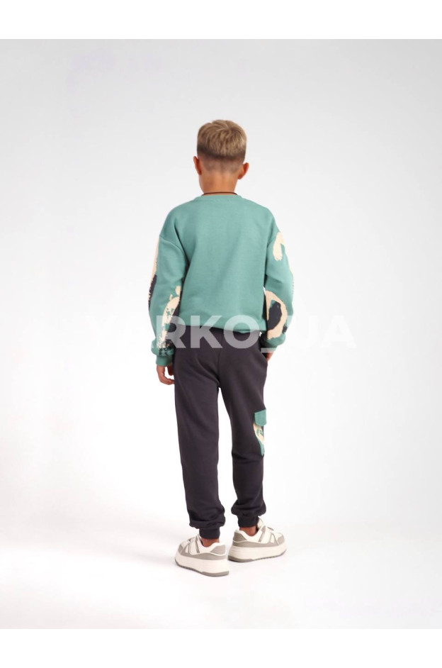 Костюм MACKAYS для хлопчиків весна/осінь 3650-026 котон фісташка/графіт розводи 134(р)