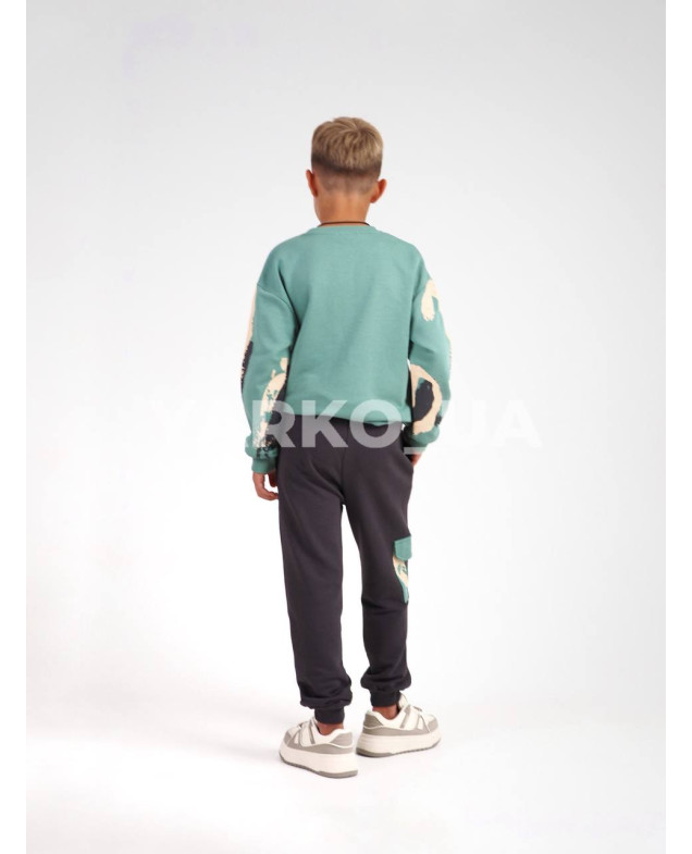 Костюм MACKAYS для хлопчиків весна/осінь 3650-026 котон фісташка/графіт розводи 134(р)
