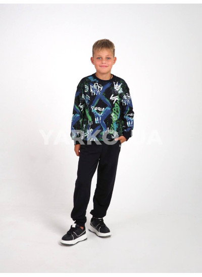Костюм MACKAYS для хлопчиків весна/осінь 3650-049 котон чорний PEAСE 140(р)