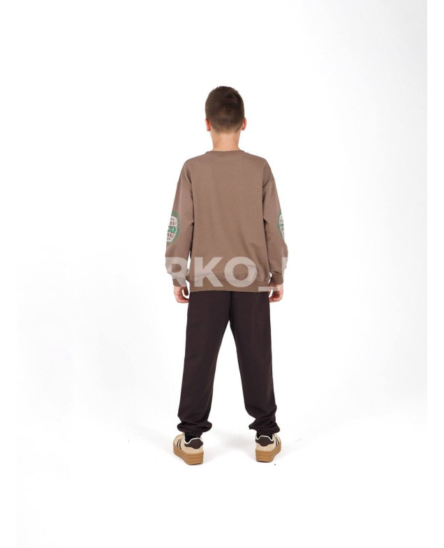 Брюки спортивні Junior up для хлопчиків і дівчаток весна/осінь 996510 котон шоколад 128(р)