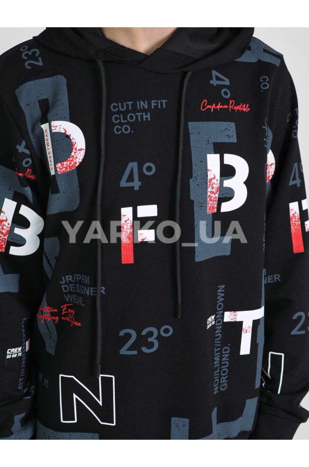 Худі DOFFBI для хлопчиків весна/осінь 5613-4 котон чорний JR/PRM 170(р)