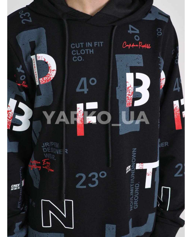 Худі DOFFBI для хлопчиків весна/осінь 5613-4 котон чорний JR/PRM 170(р)