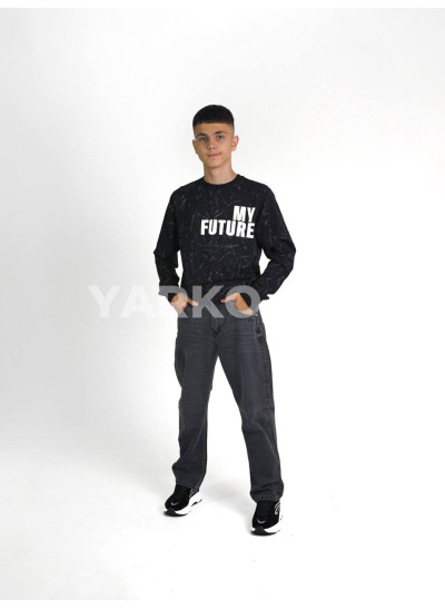 Світшот DOFFBI для хлопчиків весна/осінь 2003-2 котон чорний Future 116(р)