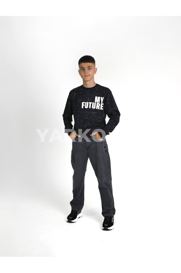 Світшот DOFFBI для хлопчиків весна/осінь 2003-2 котон чорний Future 116(р)