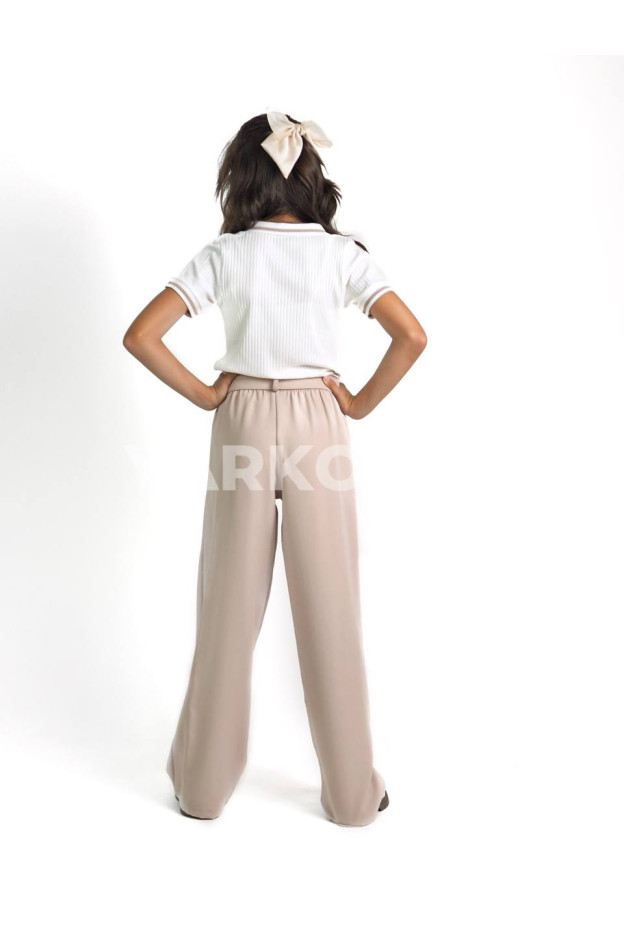 Брюки CUTIES для дівчаток у школу весна/осінь 4398 котон лате пояс з розрізом 134(р)