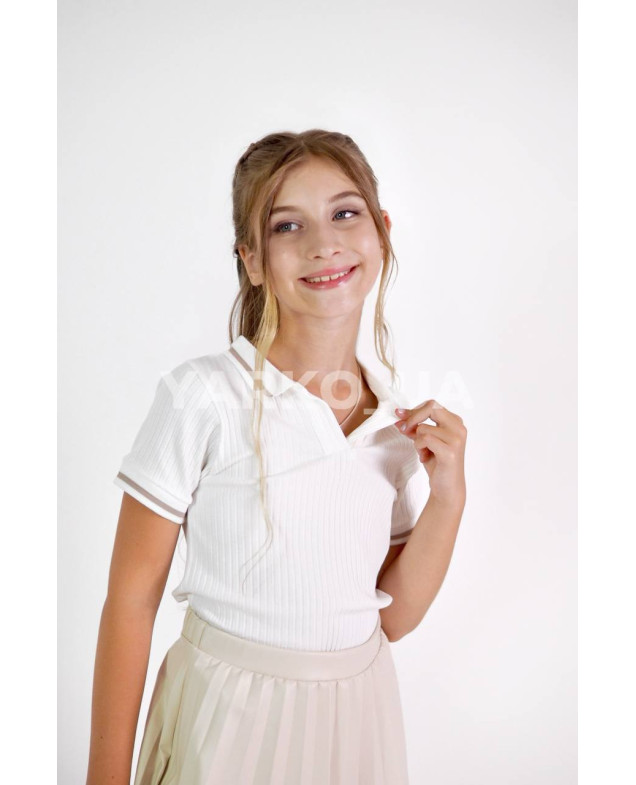 Спідниця CUTIES для дівчаток у школу весна/осінь 3549 екошкіра молочний плісе 116(р)