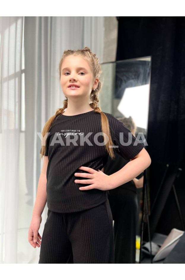Костюм Туреччина літо для дівчаток 0724/0718 котон/пе inspire чорний 134(р) 