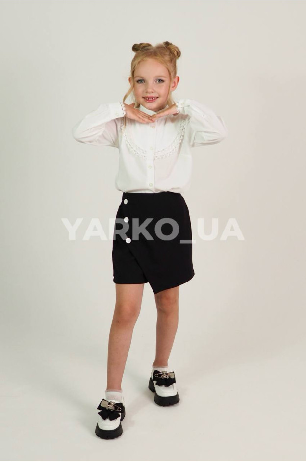 Спідниця-шорти CUTIES для дівчаток у школу весна/осінь 4394 котон чорний ґудзики 116(р)
