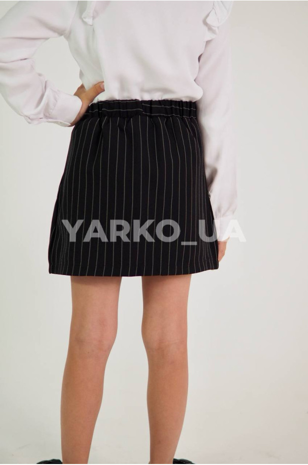 Спідниця CUTIES для дівчаток у школу 4212 котон чорний виточки в полоску 116(р)