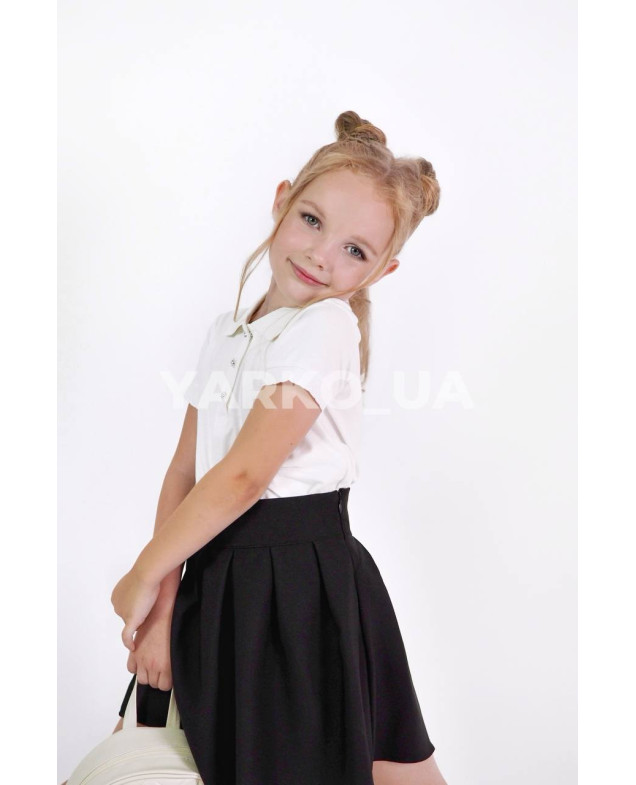 Спідниця CUTIES для дівчаток у школу весна/осінь 3923 котон чорний кльош зі складками 122(р)