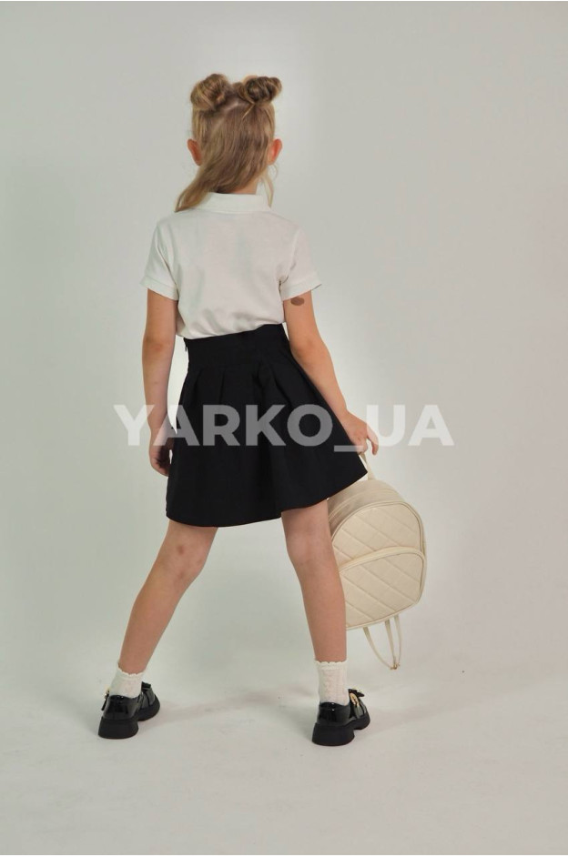 Спідниця CUTIES для дівчаток у школу весна/осінь 3923 котон чорний кльош зі складками 122(р)
