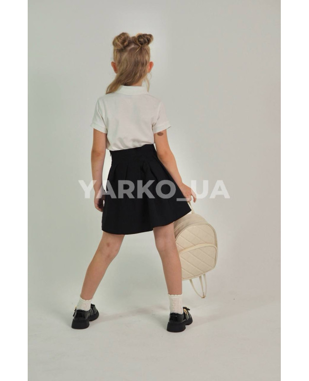 Спідниця CUTIES для дівчаток у школу весна/осінь 3923 котон чорний кльош зі складками 122(р)