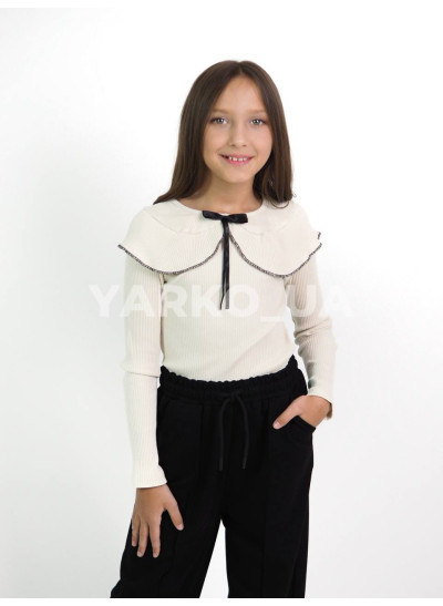Лонгслів CUTIES для дівчаток весна/осінь 4320 котон лате комірець рубчик 134(р)