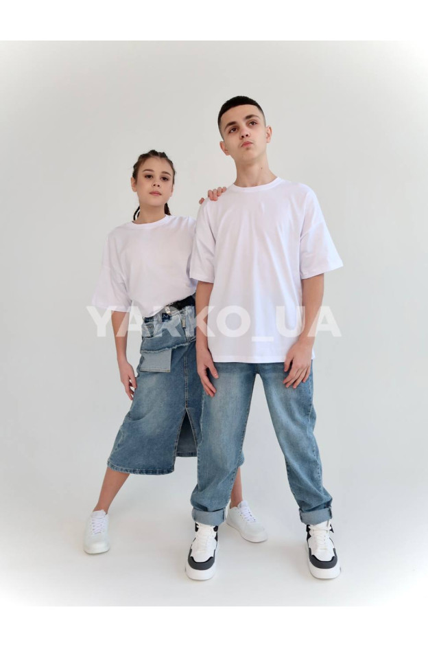 Футболка HAYKIDS для хлопчиків і дівчаток у школу і на літо 2704 котон білий база 152(р)