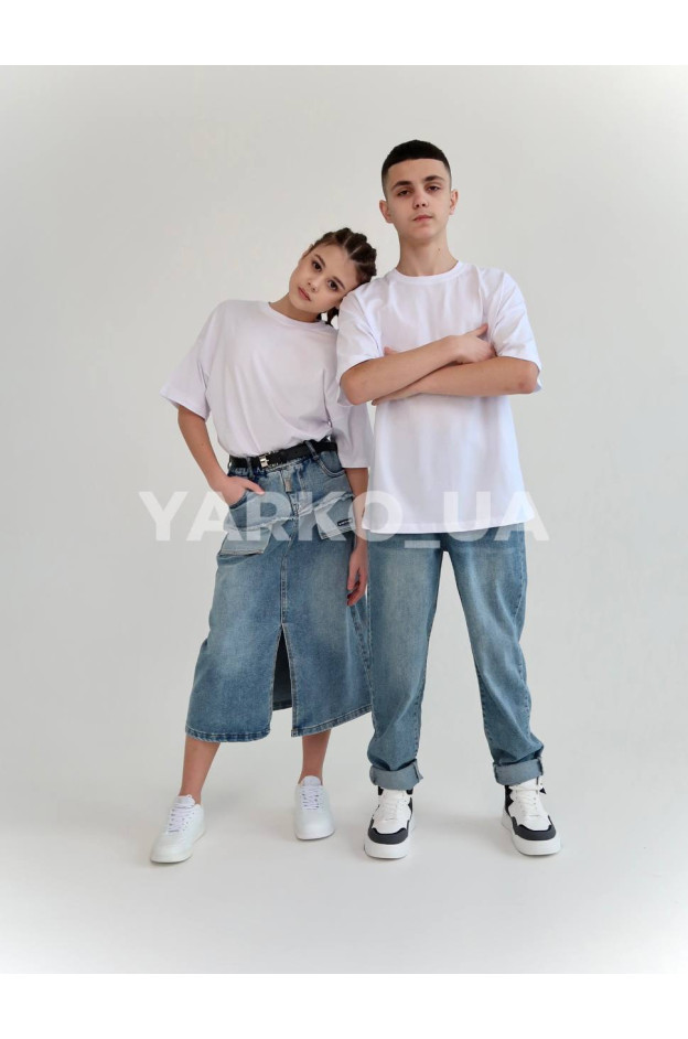 Футболка HAYKIDS для хлопчиків і дівчаток у школу і на літо 2704 котон білий база 152(р)