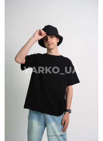 Футболка HAYKIDS для хлопчиків і дівчаток у школу і на літо 2704 котон чорний база 140(р)