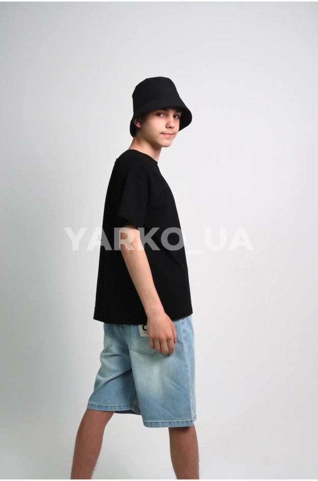 Футболка HAYKIDS для хлопчиків і дівчаток у школу і на літо 2704 котон чорний база 140(р)