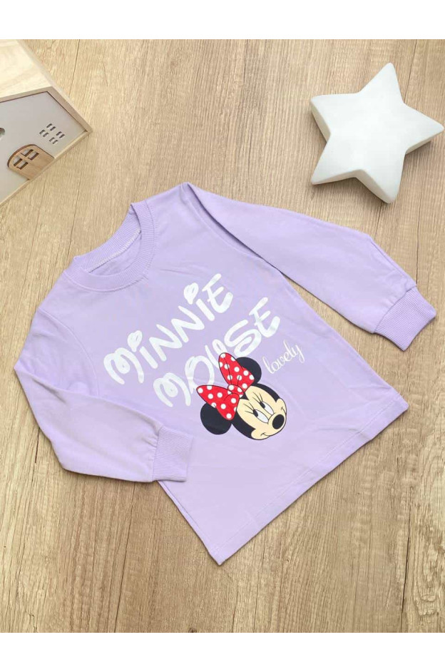 Костюм для дівчинки весна/осінь 859 котон ліловий/білий Minnie 92(р)