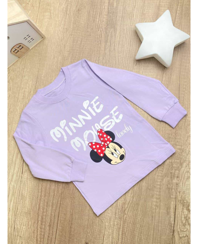 Костюм для дівчинки весна/осінь 859 котон ліловий/білий Minnie 92(р)