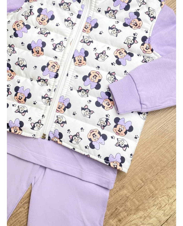 Костюм для дівчинки весна/осінь 859 котон ліловий/білий Minnie 92(р)
