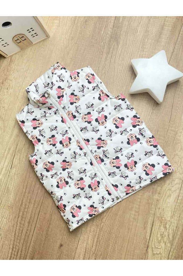 Костюм для дівчинки весна/осінь 859 котон фреза/білий Minnie 110(р)
