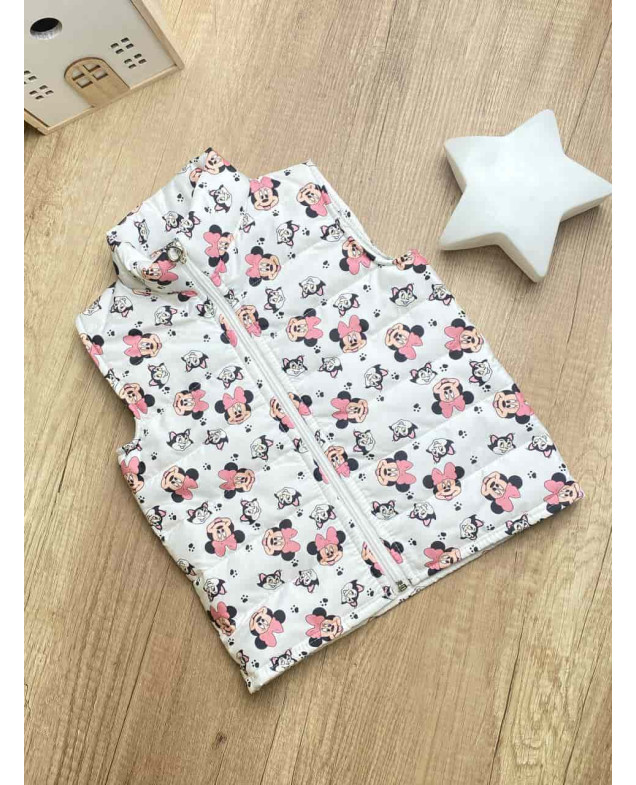 Костюм для дівчинки весна/осінь 859 котон фреза/білий Minnie 110(р)