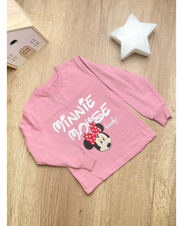 Костюм для дівчинки весна/осінь 859 котон фреза/білий Minnie 110(р)