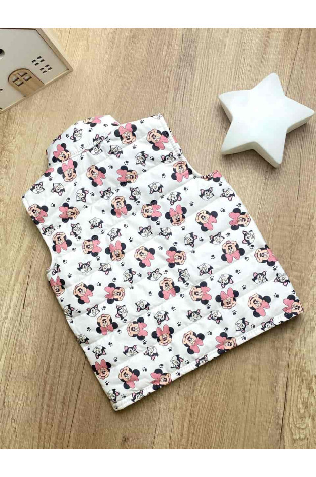 Костюм для дівчинки весна/осінь 859 котон фреза/білий Minnie 110(р)