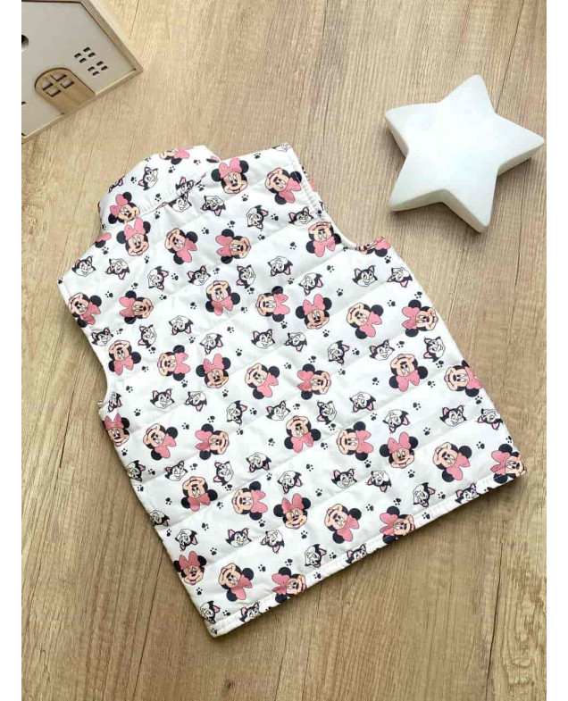 Костюм для дівчинки весна/осінь 859 котон фреза/білий Minnie 110(р)