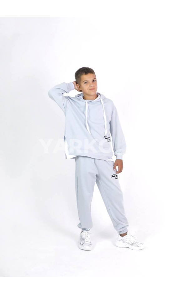 Костюм спортивний HAYKIDS для хлопчиків весна/осінь 1188 котон світло-сірий When 134(р)