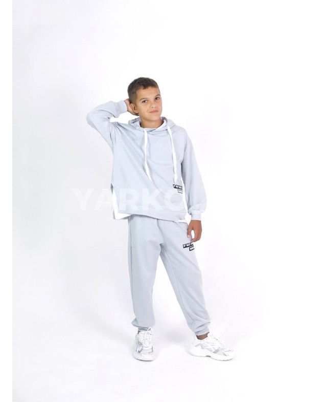 Костюм спортивний HAYKIDS для хлопчиків весна/осінь 1188 котон світло-сірий When 134(р)