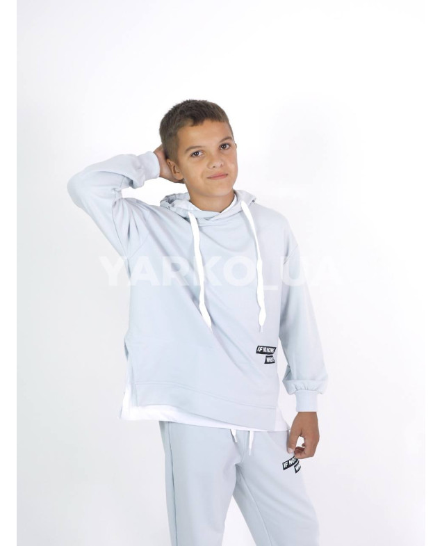 Костюм спортивний HAYKIDS для хлопчиків весна/осінь 1188 котон світло-сірий When 134(р)
