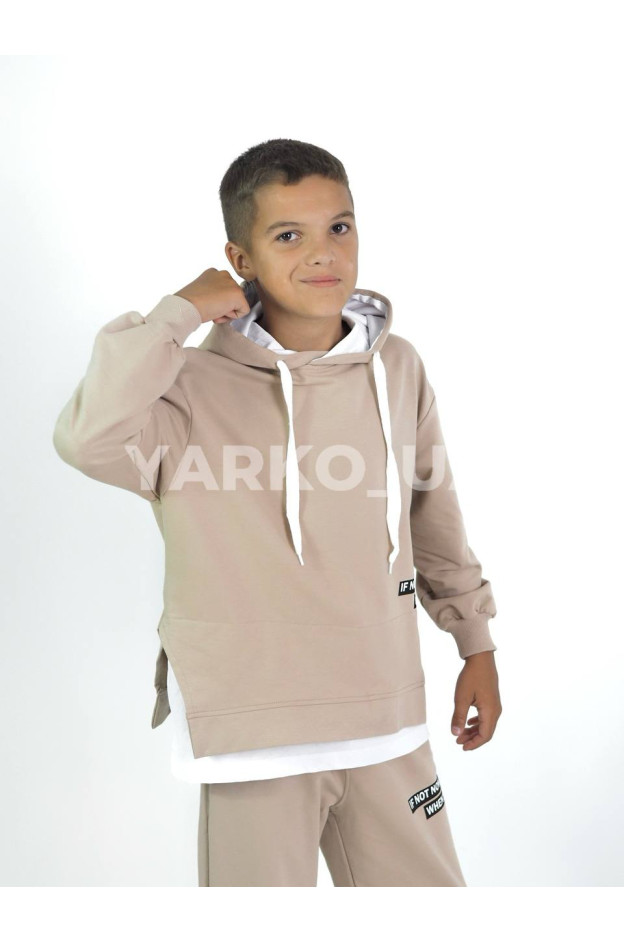 Костюм спортивний HAYKIDS для хлопчиків весна/осінь 1188 котон капучино When 134(р)