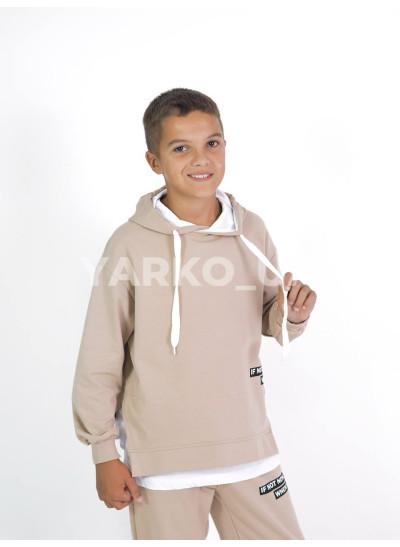 Костюм спортивний HAYKIDS для хлопчиків весна/осінь 1188 котон капучино When 134(р)