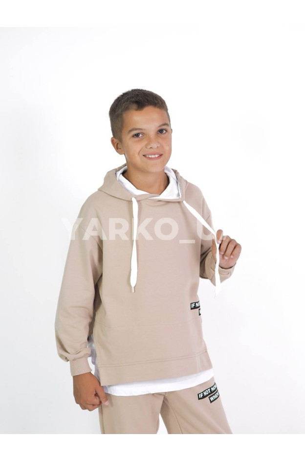 Костюм спортивний HAYKIDS для хлопчиків весна/осінь 1188 котон капучино When 134(р)