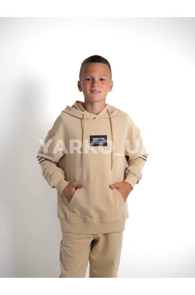 Костюм спортивний HAYKIDS для хлопчиків і дівчаток весна/осінь 1241 котон бежевий Explore 128(р)