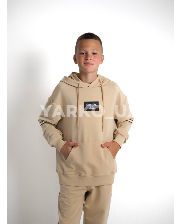 Костюм спортивний HAYKIDS для хлопчиків і дівчаток весна/осінь 1241 котон бежевий Explore 128(р)