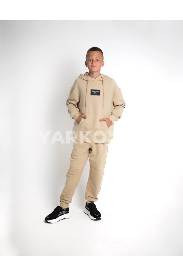 Костюм спортивний HAYKIDS для хлопчиків і дівчаток весна/осінь 1241 котон бежевий Explore 128(р)