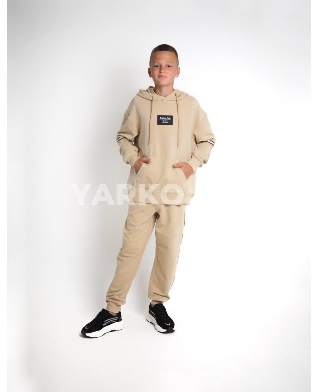 Костюм спортивний HAYKIDS для хлопчиків і дівчаток весна/осінь 1241 котон бежевий Explore 128(р)