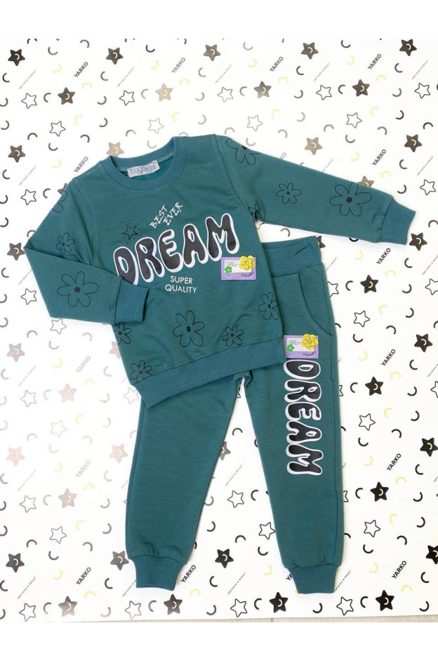 Костюм для дівчинки весна/осінь 5025 котон смарагдовий DREAM 92(р)